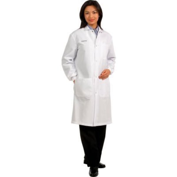 Superior Surgical Manufacturing Unisex Snap Front Lab Coat, White, 2XL 4392XL